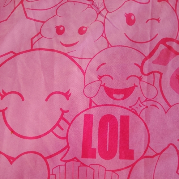 Girl's Justice Pink Emoji Twin Flat Bed Sheet LOL Unicorn Puppy Dog Smile Faces - Picture 2 of 10